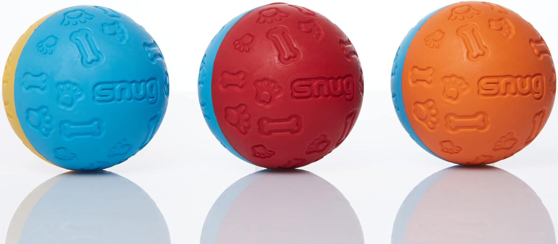 Rubber Dog Balls for Small and Medium Dogs - Tennis Ball Size - Virtually Indestructible (3 Pack - Original)