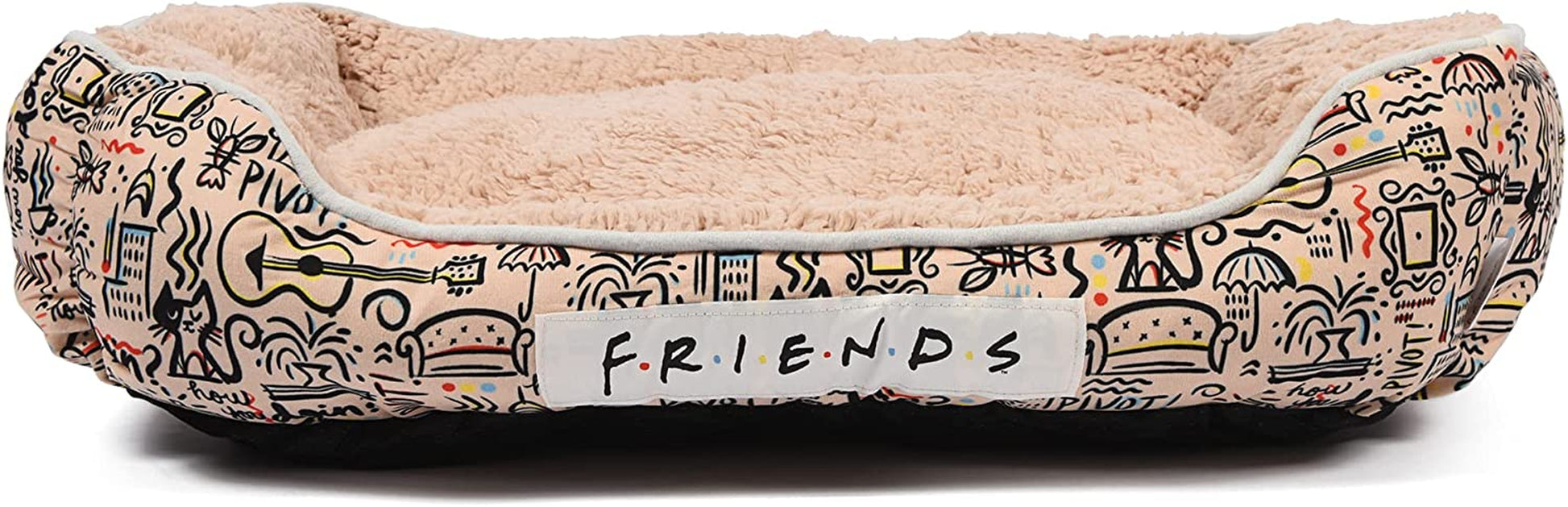 City Doodle Cuddler Dog Bed | Durable Washable Elevated Pet Mat from Warner Bros | Friends TV Show Merchandise for Dogs